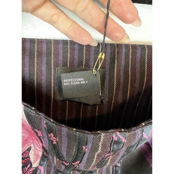 NEW KOOS Of Course Mixed Print Dress Size L Overalls Smock Floral Art to Wear - Picture 10 of 10